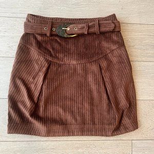 Tularosa Brown Mini Corduroy Skirt XS